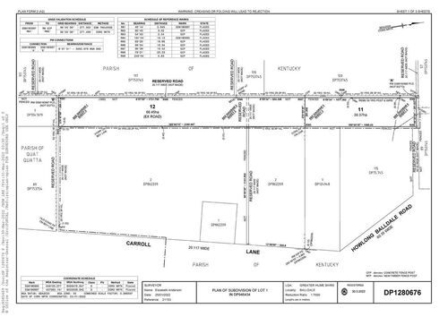Sample NSW Deposited Plan